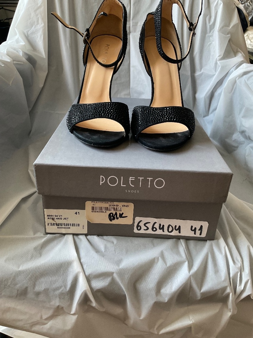 Black Rhinestone evening shoes worn 1 time